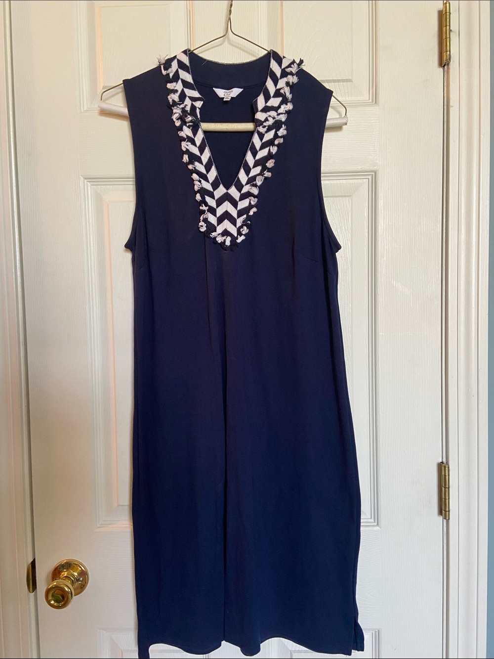 Crown & Ivy Navy Dress with White Trim